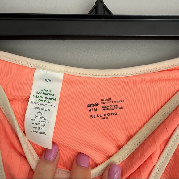 Aerie Pink and White Bikini Bottom - Picture 3 of 3